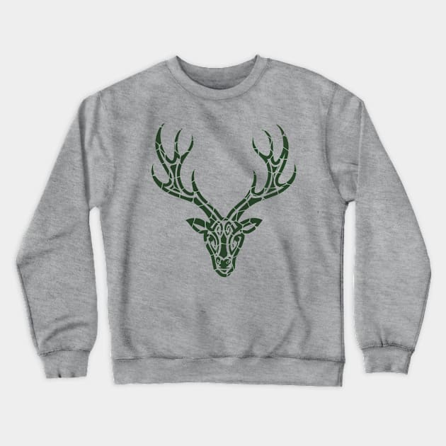 Cracked Stag Crewneck Sweatshirt by RudDesigns